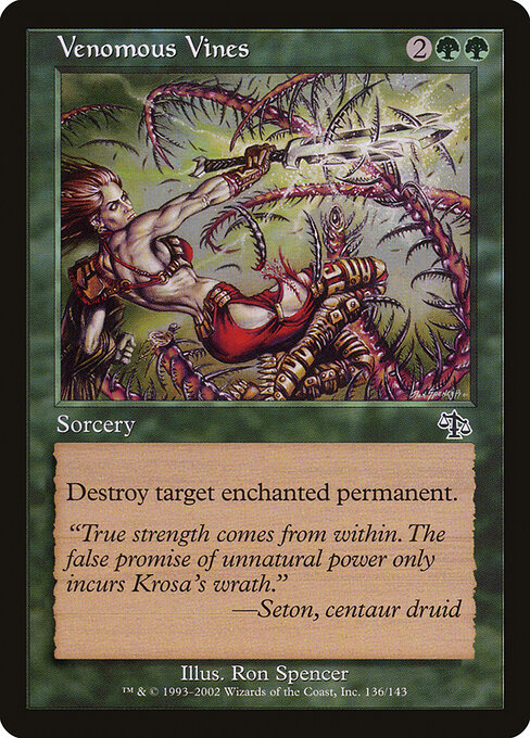 Viticci Velenosi (Venomous Vines) - Judgment (#136) - Illustrated by Ron Spencer - Magic: The Gathering Card