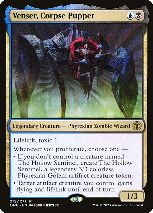 Venser, Corpse Puppet - Phyrexia: All Will Be One (#219) - Illustrated by Igor Kieryluk - Magic: The Gathering Card