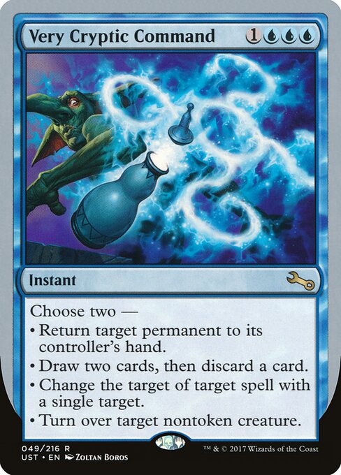 Very Cryptic Command - Unstable (#49d) - Illustrated by Zoltan Boros - Magic: The Gathering Card