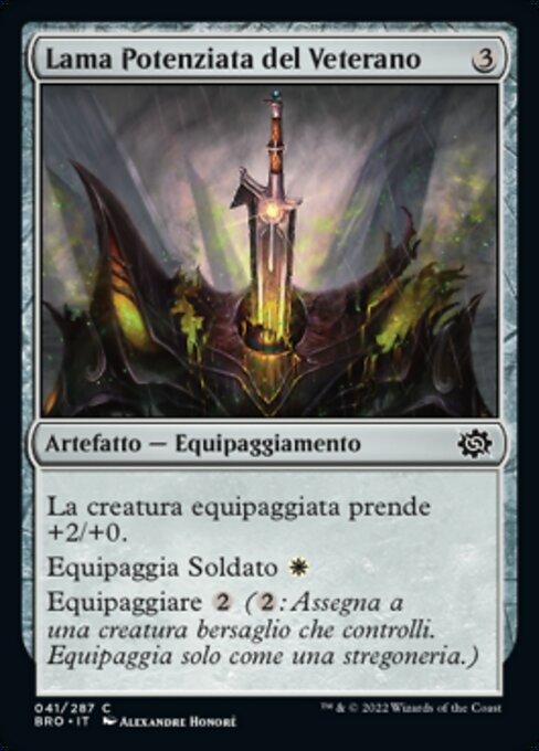 Lama Potenziata del Veterano (Veteran's Powerblade) - The Brothers' War (#41) - Illustrated by Alexandre Honoré - Magic: The Gathering Card