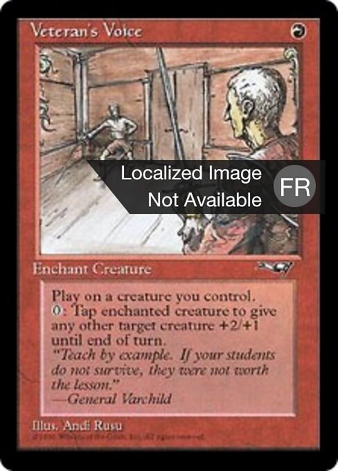 Voce del Veterano (Veteran's Voice) - Alliances (#84a) - Illustrated by Andi Rusu - Magic: The Gathering Card