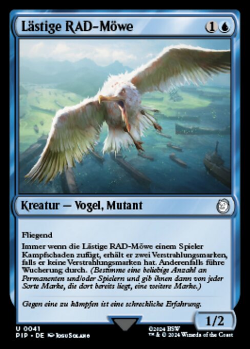 Lästige RAD-Möwe (Vexing Radgull) - Fallout (#41) - Illustrated by Josu Solano - Magic: The Gathering Card