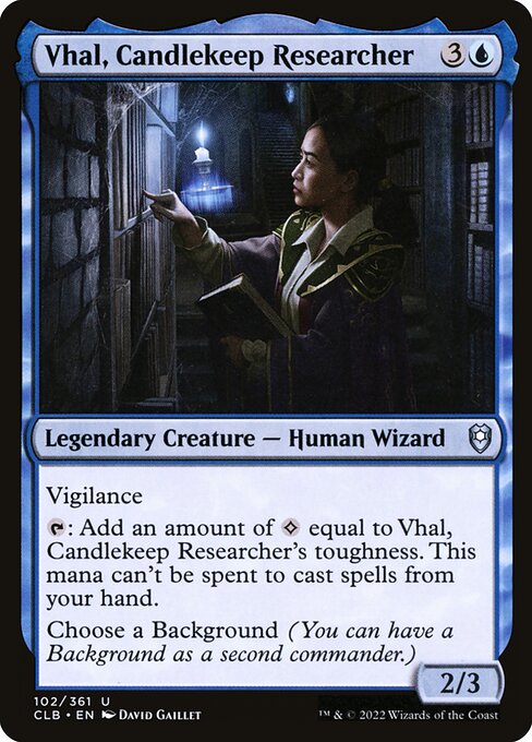 Vhal, Candlekeep Researcher - Commander Legends: Battle for Baldur's Gate Magic card