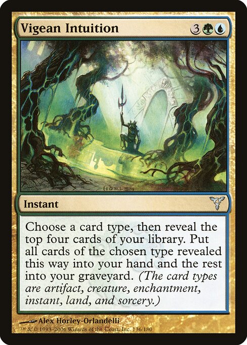 Intuito Vigeano (Vigean Intuition) - Dissension (#136) - Illustrated by Alex Horley-Orlandelli - Magic: The Gathering Card