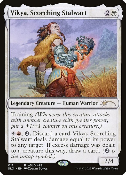 Vikya, Scorching Stalwart - Universes Within (#11) - Illustrated by Zoltan Boros - Magic: The Gathering Card