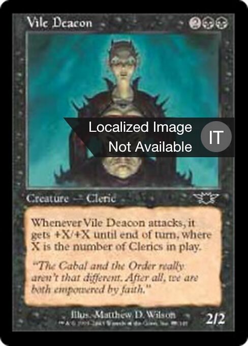 Diácono vil (Vile Deacon) - Legions (#85) - Illustrated by Matthew D. Wilson - Magic: The Gathering Card