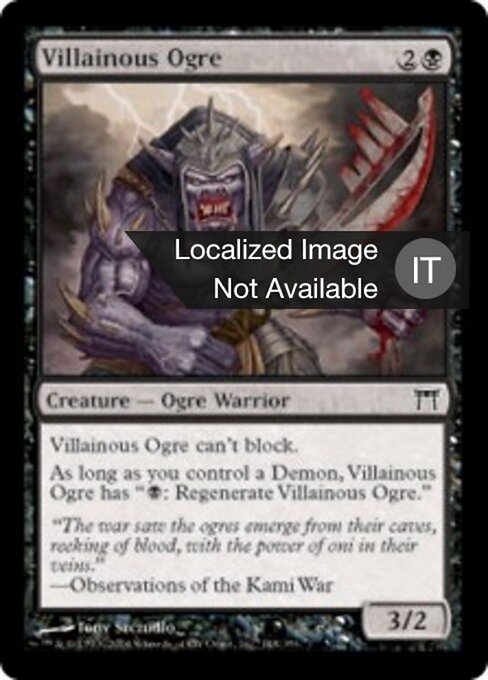 邪恶食人魔 (Villainous Ogre) - Champions of Kamigawa (#148) - Illustrated by Tony Szczudlo - Magic: The Gathering Card