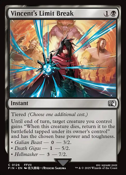 Vincent's Limit Break - Final Fantasy (#126) - Illustrated by Ryuichi Sakuma - Magic: The Gathering Card