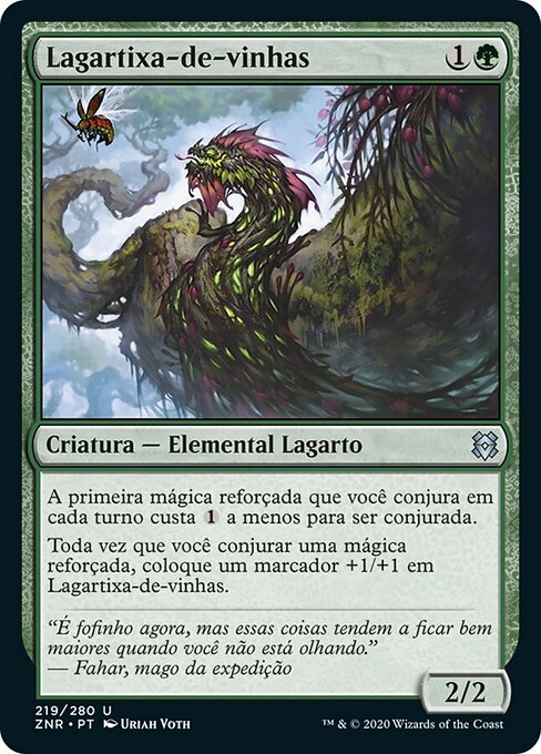 Lagartixa-de-vinhas (Vine Gecko) - Zendikar Rising (#219) - Illustrated by Uriah Voth - Magic: The Gathering Card