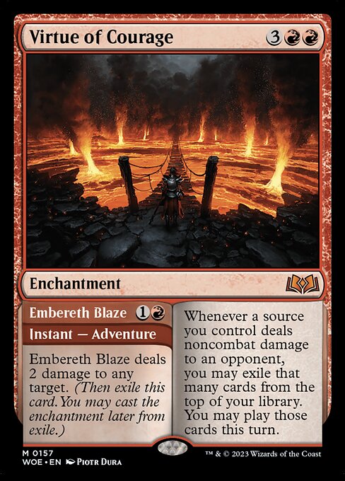 Virtue of Courage // Embereth Blaze - Wilds of Eldraine Magic card