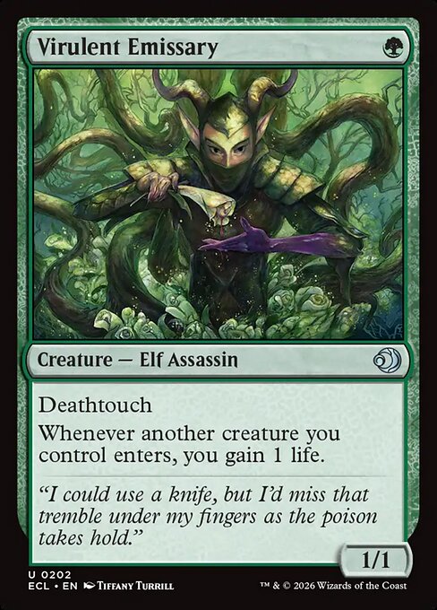 Virulent Emissary - Lorwyn Eclipsed (#202) - Illustrated by Tiffany Turrill - Magic: The Gathering Card