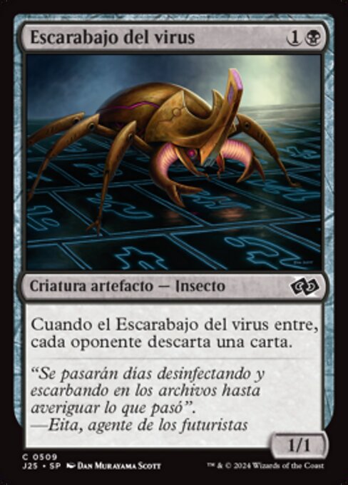 Escarabajo del virus (Virus Beetle) - Foundations Jumpstart (#509) - Illustrated by Dan Murayama Scott - Magic: The Gathering Card