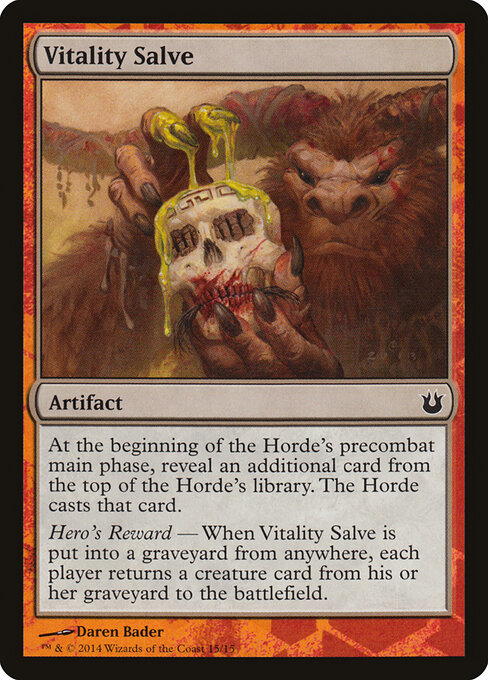Vitality Salve - Battle the Horde (#15) - Illustrated by Daren Bader - Magic: The Gathering Card