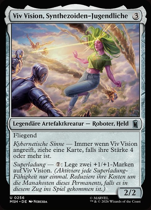 Viv Vision, Synthezoiden-Jugendliche (Viv Vision, Teen Synthezoid) - Marvel Super Heroes (#256) - Illustrated by Nereida - Magic: The Gathering Card