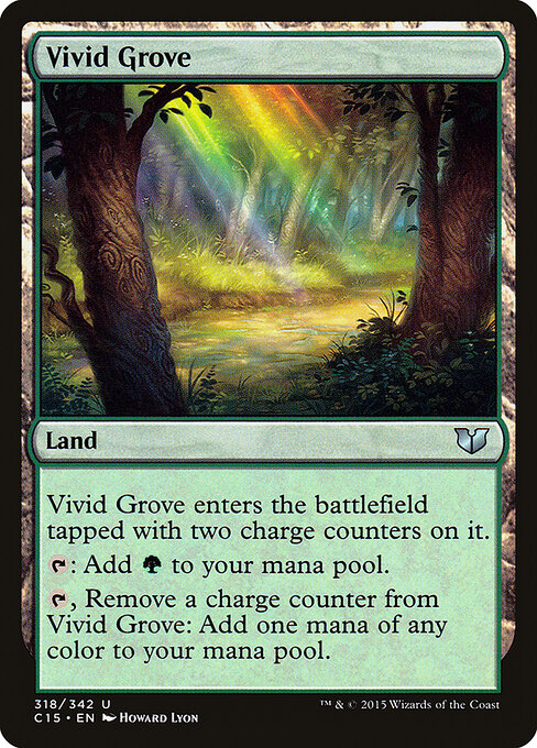 虹霓树丛 (Vivid Grove) - Commander 2015 (#318) - Illustrated by Howard Lyon - Magic: The Gathering Card