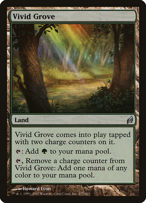 虹霓树丛 (Vivid Grove) - Lorwyn (#277) - Illustrated by Howard Lyon - Magic: The Gathering Card