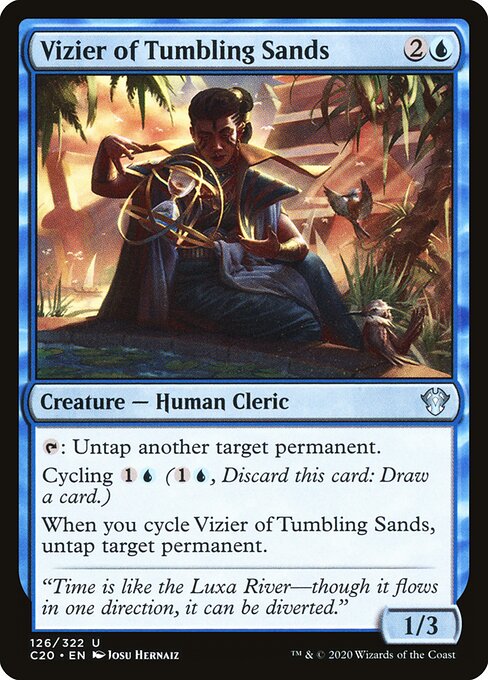 Visir delle Sabbie Cadenti (Vizier of Tumbling Sands) - Commander 2020 (#126) - Illustrated by Josu Hernaiz - Magic: The Gathering Card
