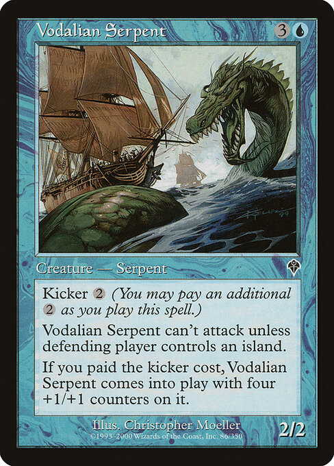 Vodalische Seeschlange (Vodalian Serpent) - Invasion (#86) - Illustrated by Christopher Moeller - Magic: The Gathering Card