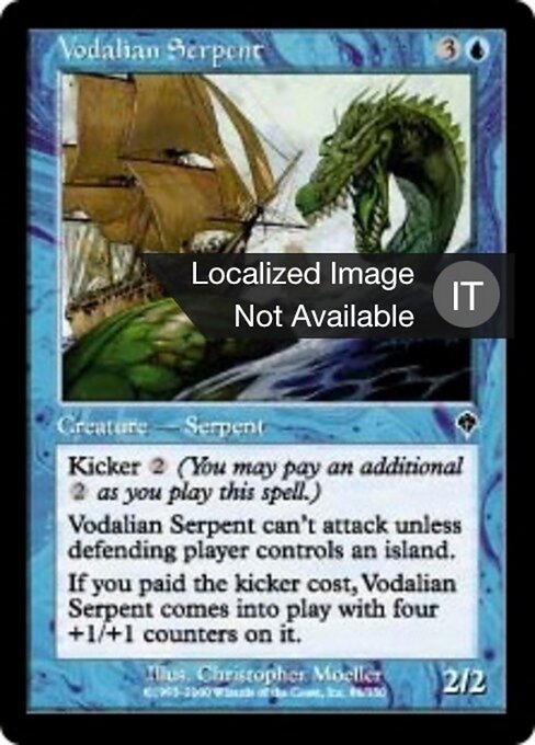 Vodalische Seeschlange (Vodalian Serpent) - Invasion (#86) - Illustrated by Christopher Moeller - Magic: The Gathering Card