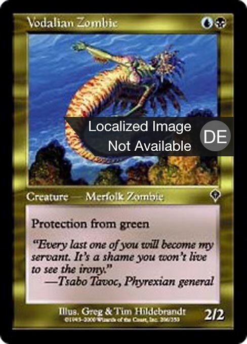 Zombie Vodaliana (Vodalian Zombie) - Invasion (#286) - Illustrated by Greg Hildebrandt & Tim Hildebrandt - Magic: The Gathering Card