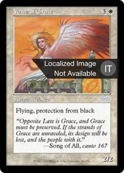 Voce della Grazia (Voice of Grace) - Urza's Saga (#54) - Illustrated by Jeff Miracola - Magic: The Gathering Card