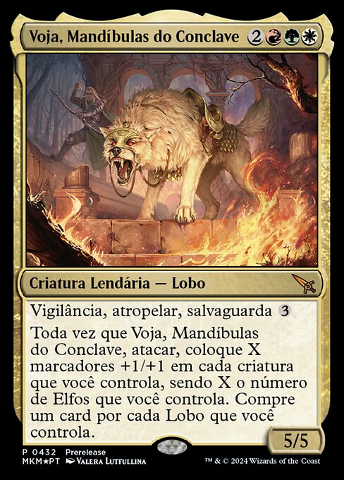 Voja, fauces del Cónclave (Voja, Jaws of the Conclave) - Murders at Karlov Manor (#432) - Illustrated by Valera Lutfullina - Magic: The Gathering Card