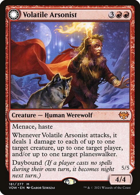Volatile Arsonist // Dire-Strain Anarchist - Innistrad: Crimson Vow Magic card