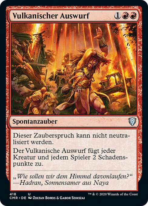 Vulkanischer Auswurf (Volcanic Fallout) - Commander Legends (#418) - Illustrated by Zoltan Boros & Gabor Szikszai - Magic: The Gathering Card