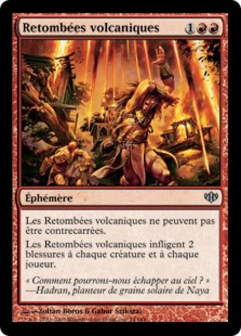 火山落尘 (Volcanic Fallout) - Conflux (#74) - Illustrated by Zoltan Boros & Gabor Szikszai - Magic: The Gathering Card