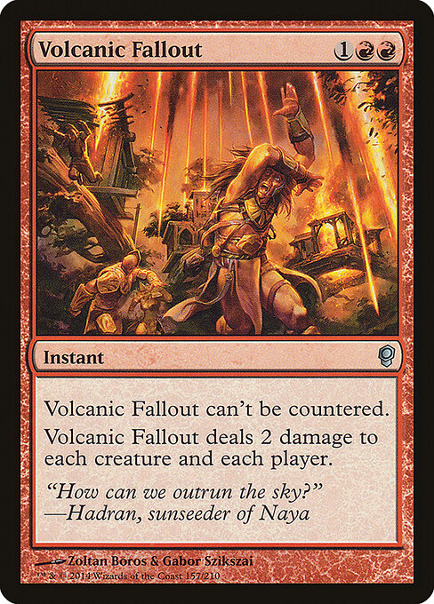 火山の流弾 (Volcanic Fallout) - Conspiracy (#157) - Illustrated by Zoltan Boros & Gabor Szikszai - Magic: The Gathering Card