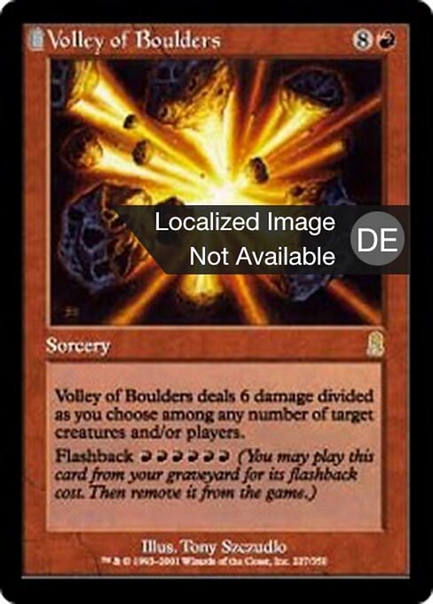 Fliegende Felsbrocken (Volley of Boulders) - Odyssey (#227) - Illustrated by Tony Szczudlo - Magic: The Gathering Card