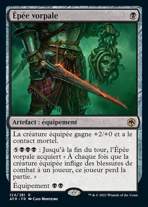 斩首剑 (Vorpal Sword) - Adventures in the Forgotten Realms (#124) - Illustrated by Caio Monteiro - Magic: The Gathering Card