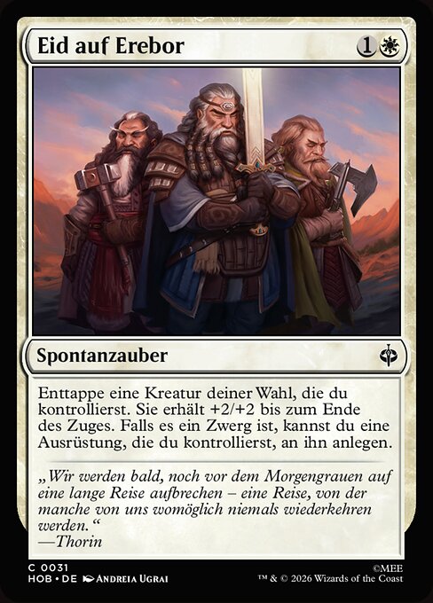 エレボール山に誓う (Vow to Erebor) - The Hobbit (#31) - Illustrated by Andreia Ugrai - Magic: The Gathering Card