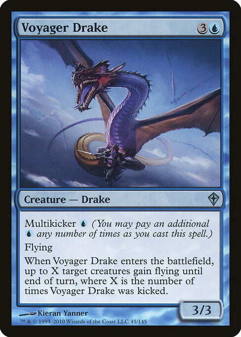 Voyager Drake - Worldwake (#45) - Illustrated by Kieran Yanner - Magic: The Gathering Card