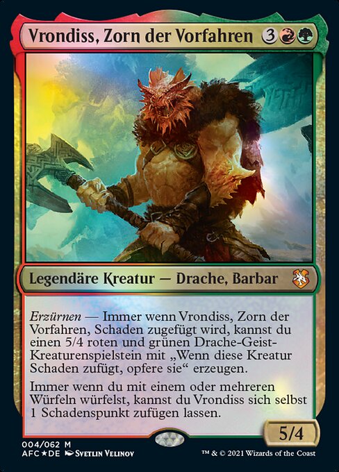 Vrondiss, Zorn der Vorfahren (Vrondiss, Rage of Ancients) - Forgotten Realms Commander (#4) - Illustrated by Svetlin Velinov - Magic: The Gathering Card