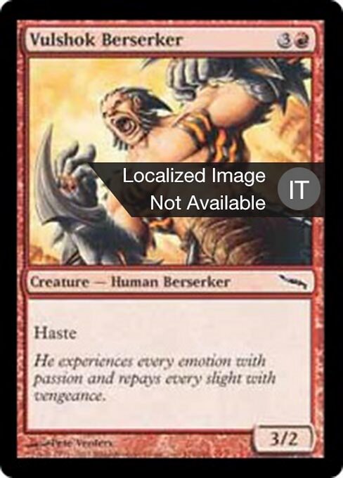 ヴァルショクの狂戦士 (Vulshok Berserker) - Mirrodin (#111) - Illustrated by Pete Venters - Magic: The Gathering Card