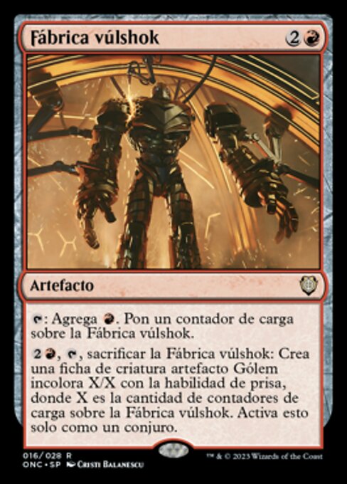 Fabbrica Vulshok (Vulshok Factory) - Phyrexia: All Will Be One Commander (#16) - Illustrated by Cristi Balanescu - Magic: The Gathering Card