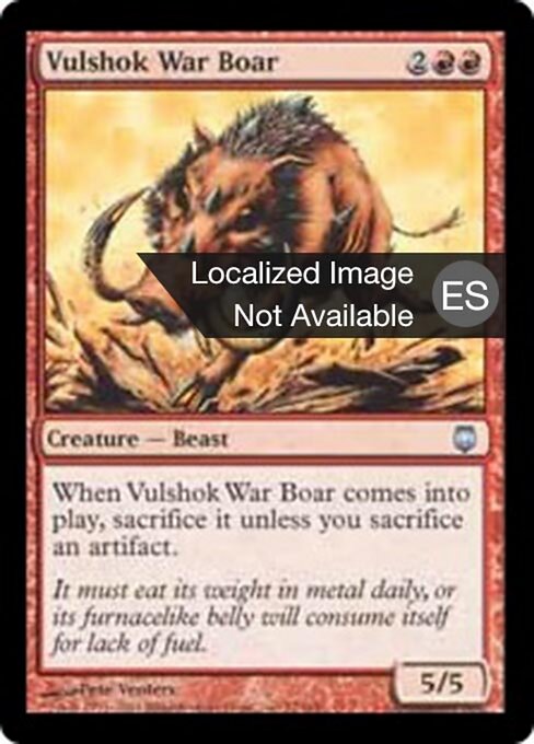 Sanglier de guerre vulshok (Vulshok War Boar) - Darksteel (#72) - Illustrated by Pete Venters - Magic: The Gathering Card