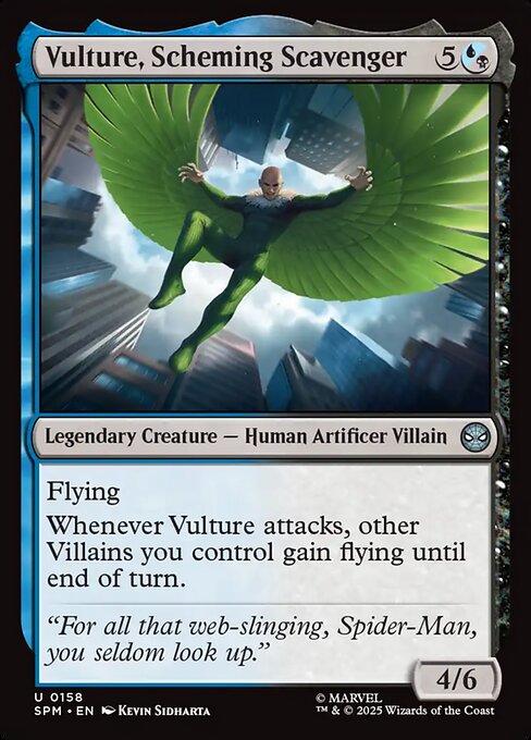 Vulture, Scheming Scavenger - Marvel's Spider-Man (#158) - Illustrated by Kevin Sidharta - Magic: The Gathering Card