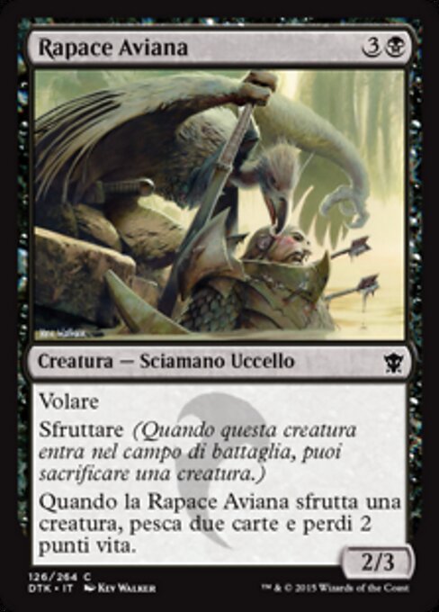 Aven abuitrada (Vulturous Aven) - Dragons of Tarkir (#126) - Illustrated by Kev Walker - Magic: The Gathering Card
