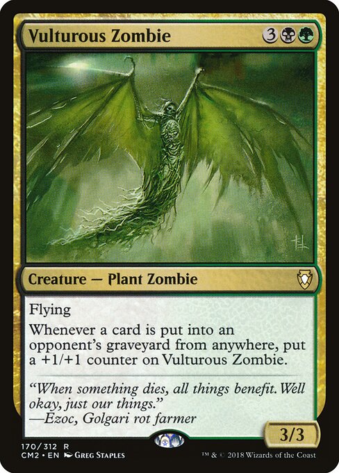 Vulturous Zombie - Commander Anthology Volume II (#170) - Illustrated by Greg Staples - Magic: The Gathering Card