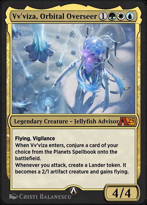 Vv'viza, Orbital Overseer - Alchemy: Edge of Eternities (#28) - Illustrated by Cristi Balanescu - Magic: The Gathering Card