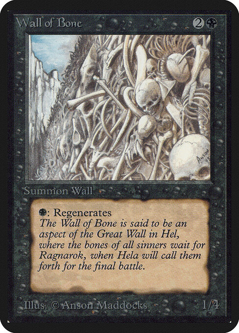 Knochenmauer (Wall of Bone) - Introductory Two-Player Set (#27) - Illustrated by Anson Maddocks - Magic: The Gathering Card