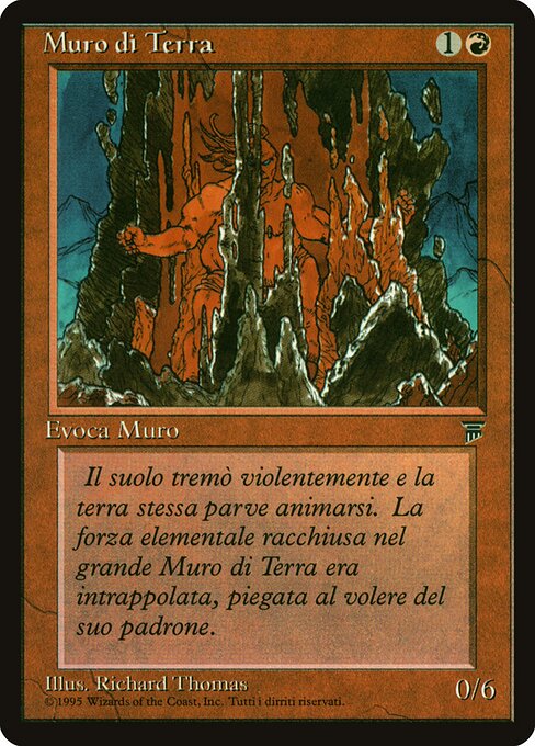 Muro di Terra (Wall of Earth) - Legends (#169) - Illustrated by Richard Thomas - Magic: The Gathering Card