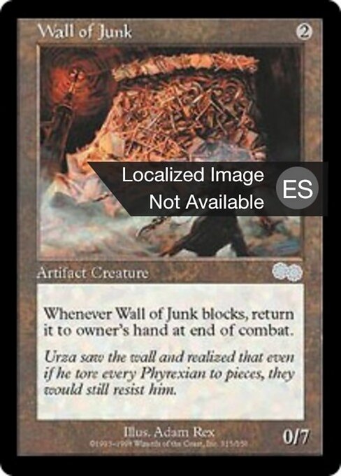 Mur de ferrailles (Wall of Junk) - Urza's Saga (#315) - Illustrated by Adam Rex - Magic: The Gathering Card