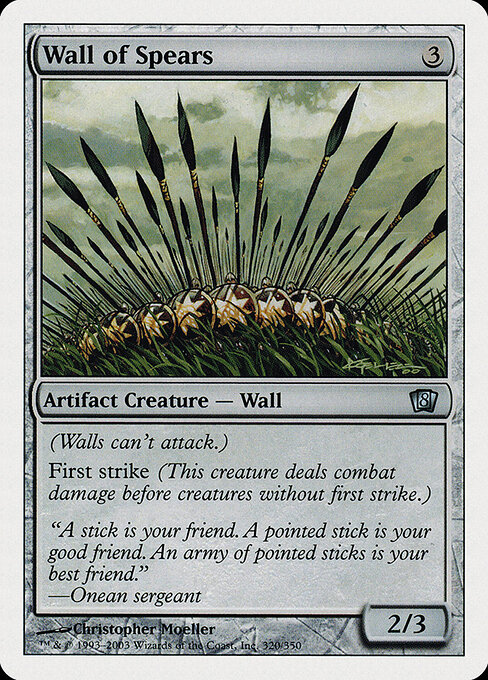 Wall of Spears - Eighth Edition (#320) - Illustrated by Christopher Moeller - Magic: The Gathering Card