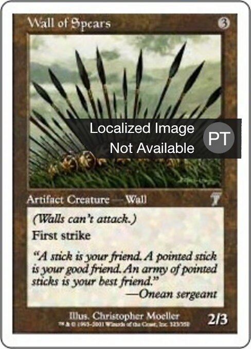 Barreira de Lanças (Wall of Spears) - Eighth Edition (#320) - Illustrated by Christopher Moeller - Magic: The Gathering Card