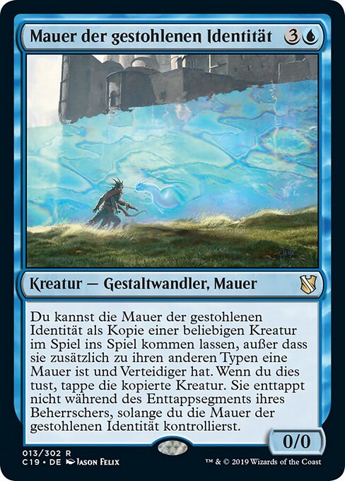 Mauer der gestohlenen Identität (Wall of Stolen Identity) - Commander 2019 (#13) - Illustrated by Jason Felix - Magic: The Gathering Card