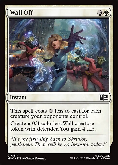 Wall Off - Marvel Super Heroes Commander (#614) - Illustrated by Simon Dominic - Magic: The Gathering Card