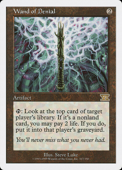 Wand of Denial - Classic Sixth Edition (#317) - Illustrated by Steve Luke - Magic: The Gathering Card